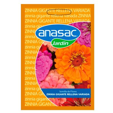 Semillas de Zinnia Gigan Rell Mix en sobre 0.3 gr