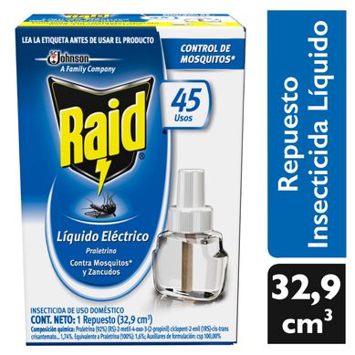 Repelente Lquido Raid Insectos Voladores + 1 Repuesto 38gr