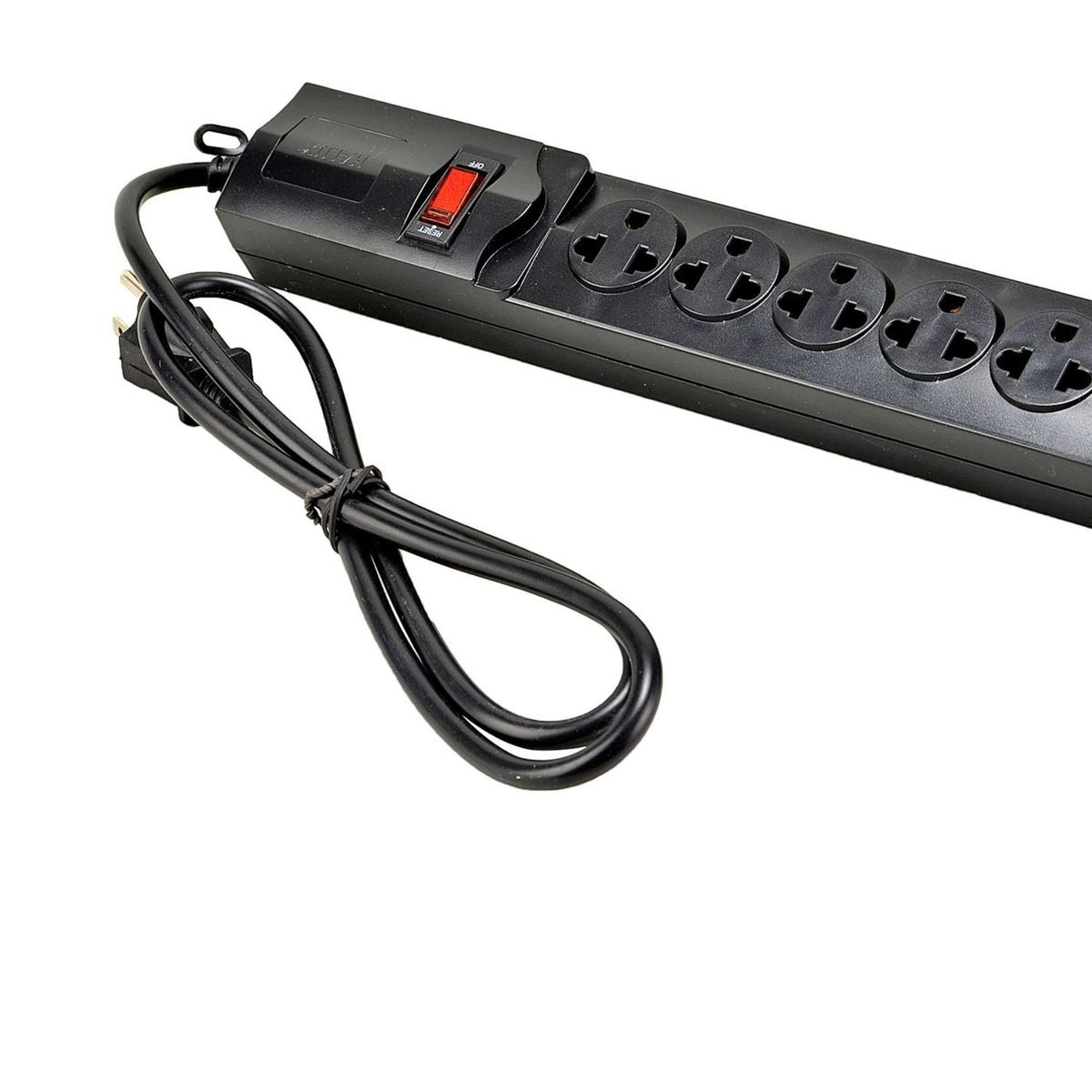 HALUX - Extensión 6 Tomas Universal + Tierra 3 Metros Negro