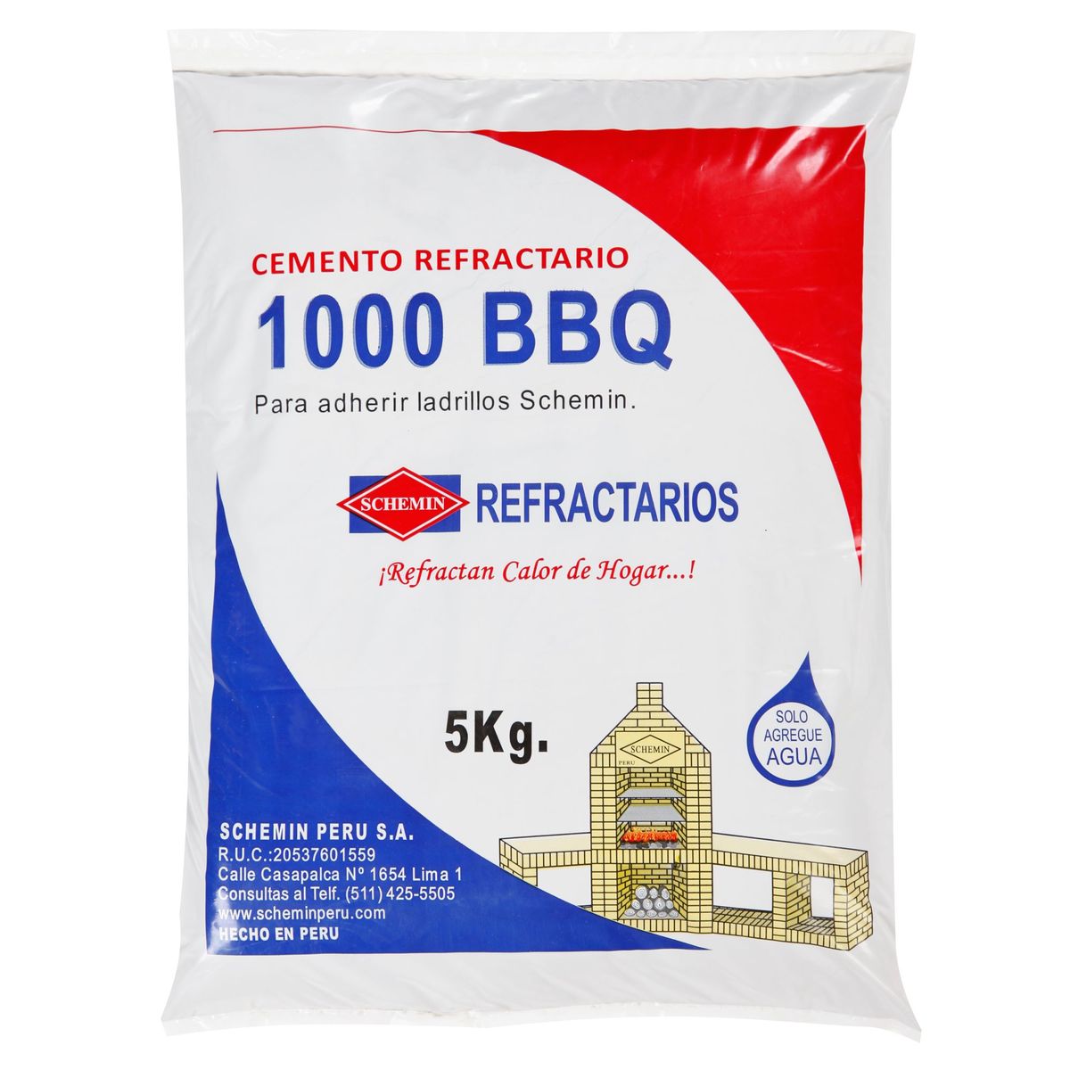SCHEMIN - Cemento Refractario 1000 BBQ 5 Kg Schemin