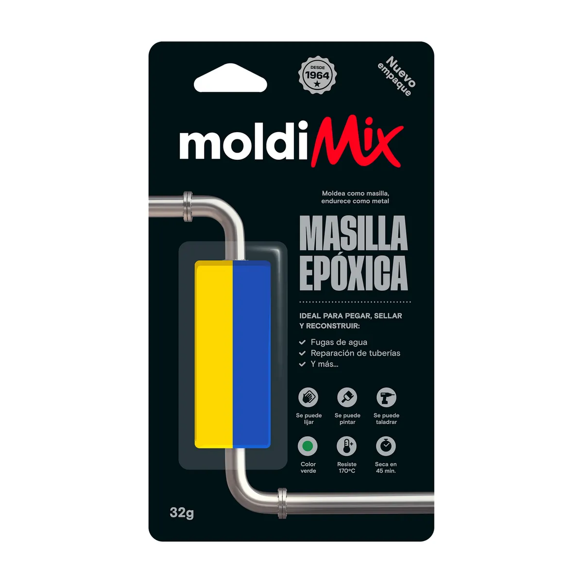 SOLDIMIX - Adhesivo cinta moldeable Moldimix 32 gr