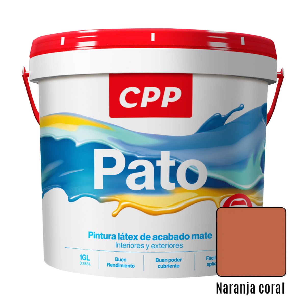 GENERICO - Látex Pato Naranja Coral 1 Galón