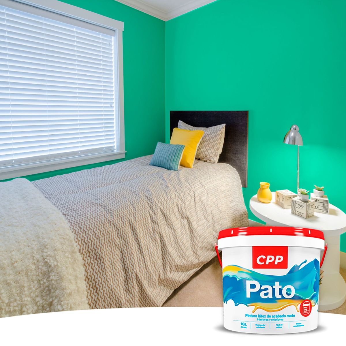 GENERICO - Pintura Látex Mate Pato Verde Esmeralda 1GL