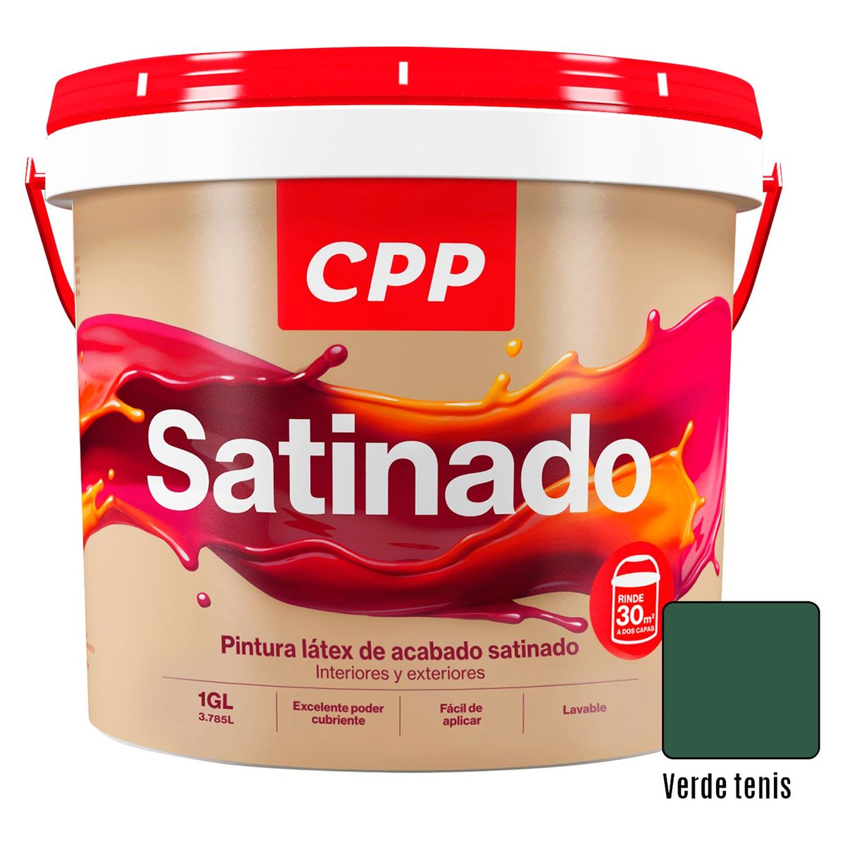 CPP - Pintura CPP Látex Satinado Verde Tennis 1GL