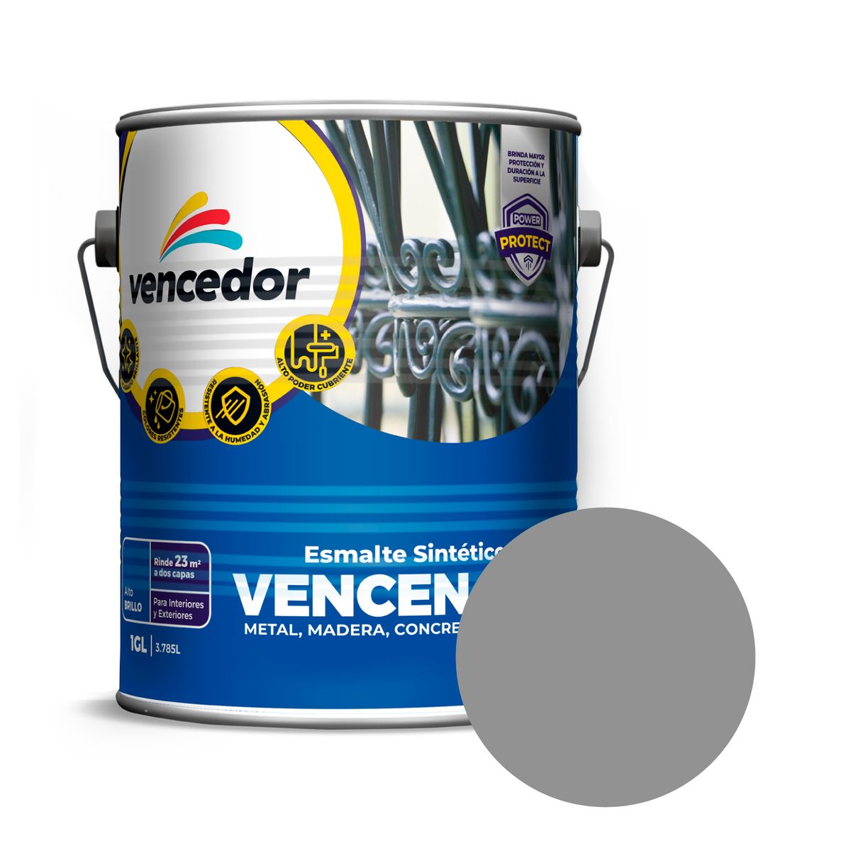 VENCEDOR - Esmalte Sintético Vencenamel Aluminio 1 gl