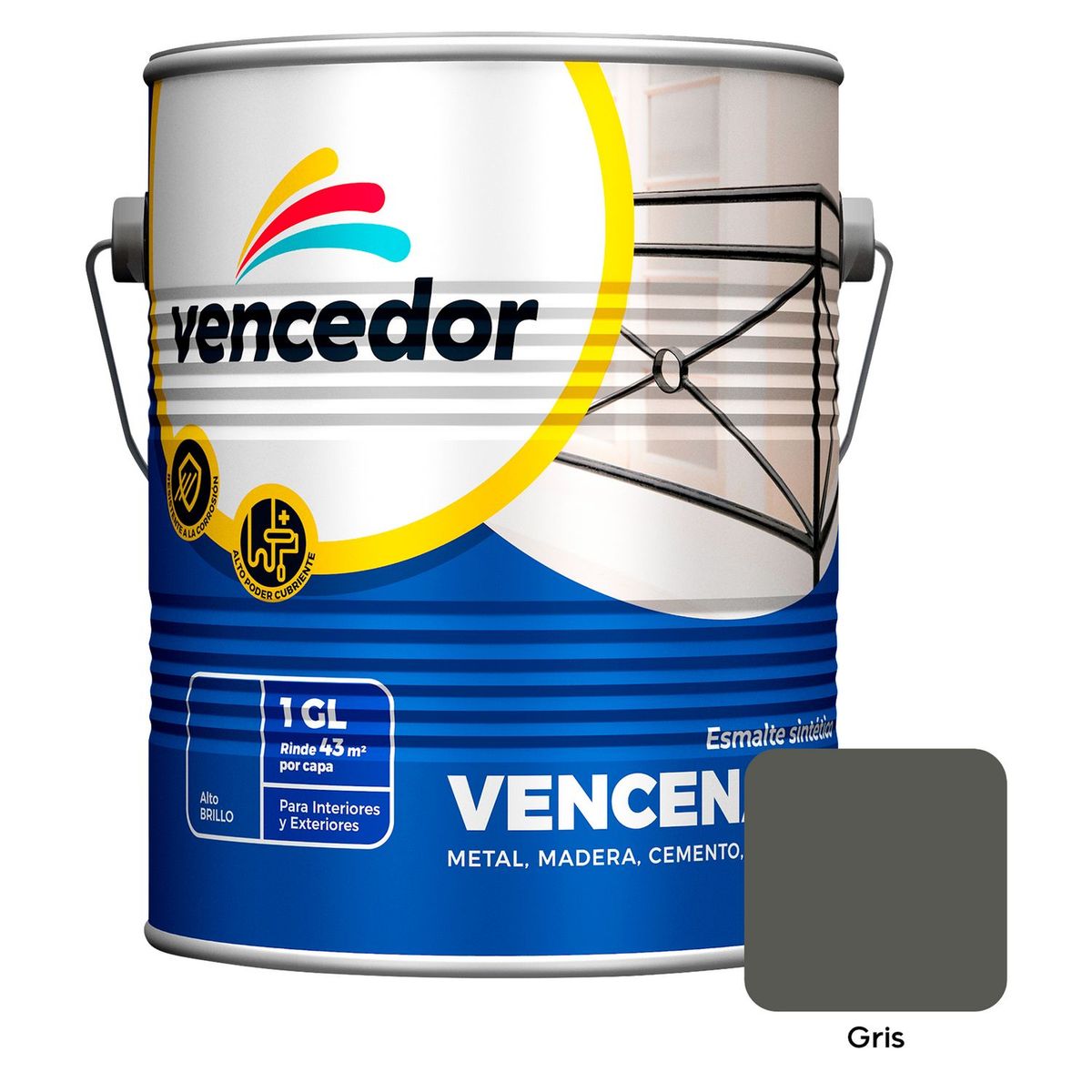 VENCEDOR - Esmalte sintético Vencenamel gris 1 gl