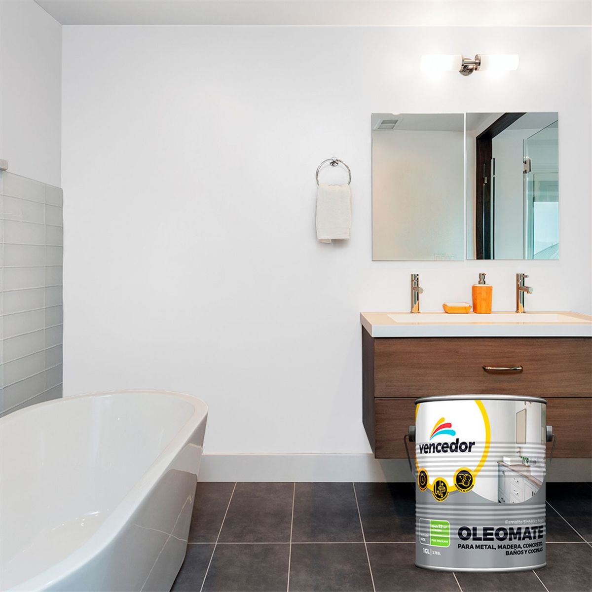 VENCEDOR - Esmalte Sintético Oleo mate Blanco 1 gl