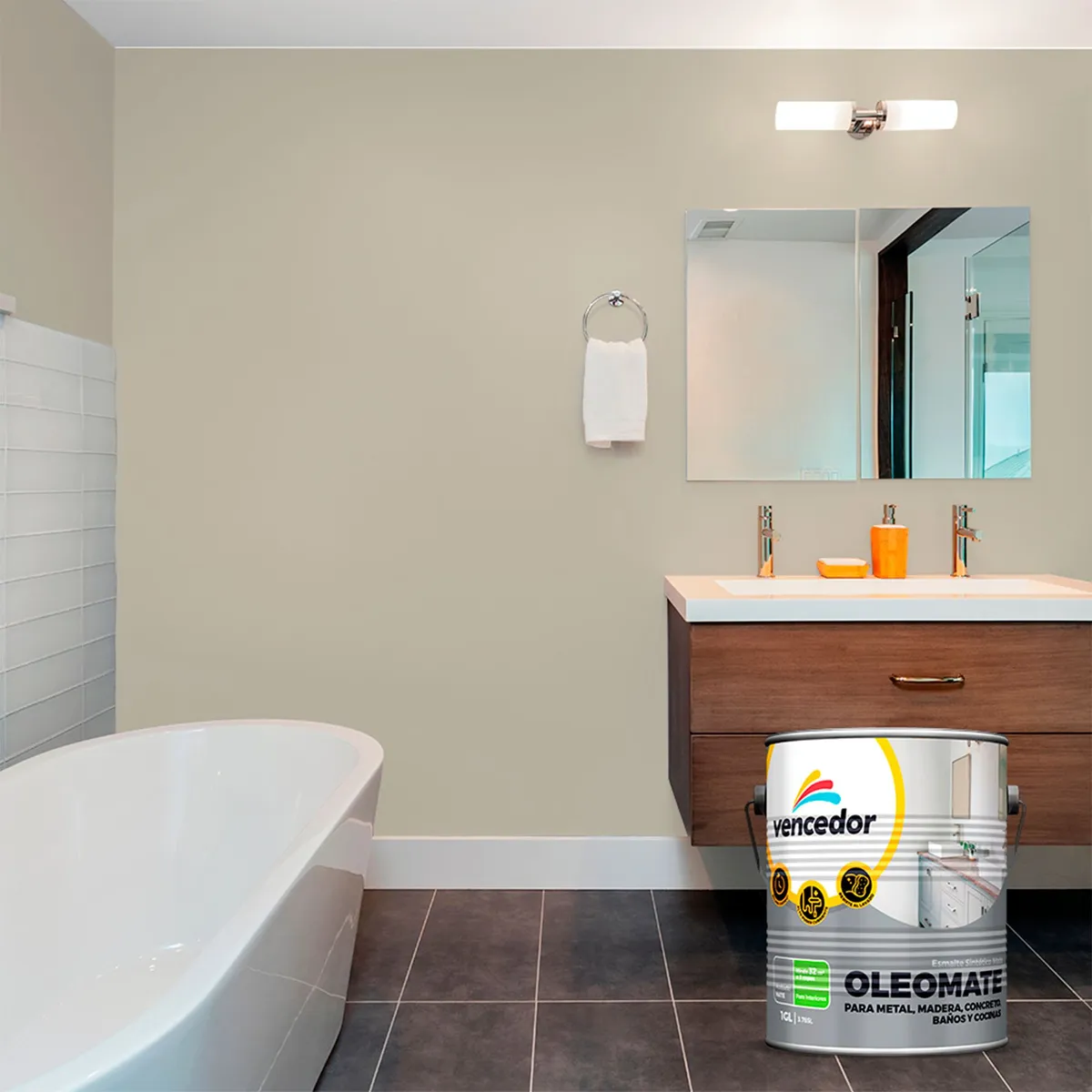 VENCEDOR - Esmalte Sintético Oleo Mate Blanco Humo 1 gl