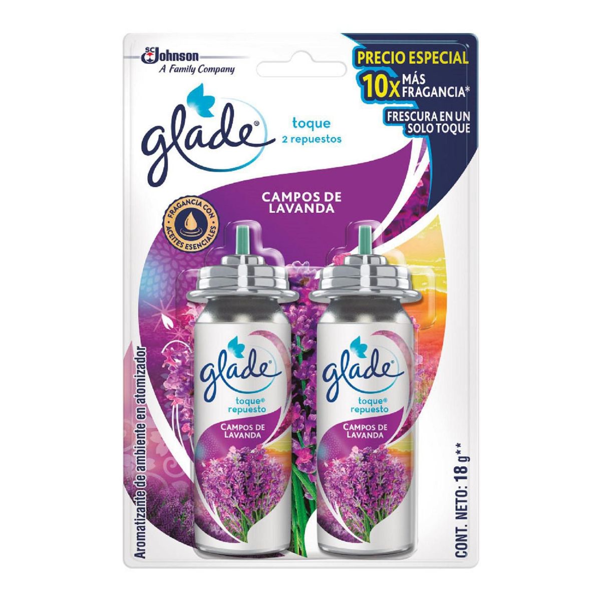 GLADE - Repuesto de Glade Toque Campos de Lavanda x 2 unid. 18 gr.