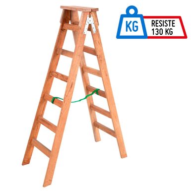 Escalera Tijera Madera 6 Pasos