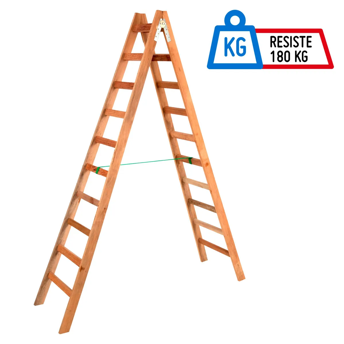 Escalera Tijera Madera 10 pasos, marca GENERICO - Foto 2