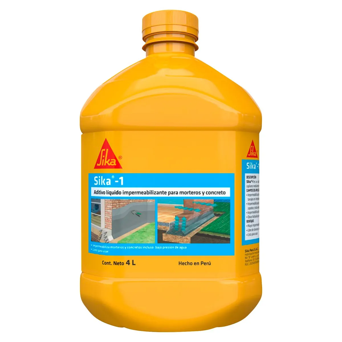 SIKA - Impermeabilizante Líquido para Mortero y Concreto Sika-1 x 4L