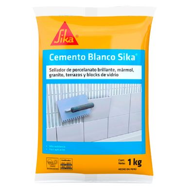 Sellador de Porcelanato Brillante Cemento Blanco Sika x 1kg
