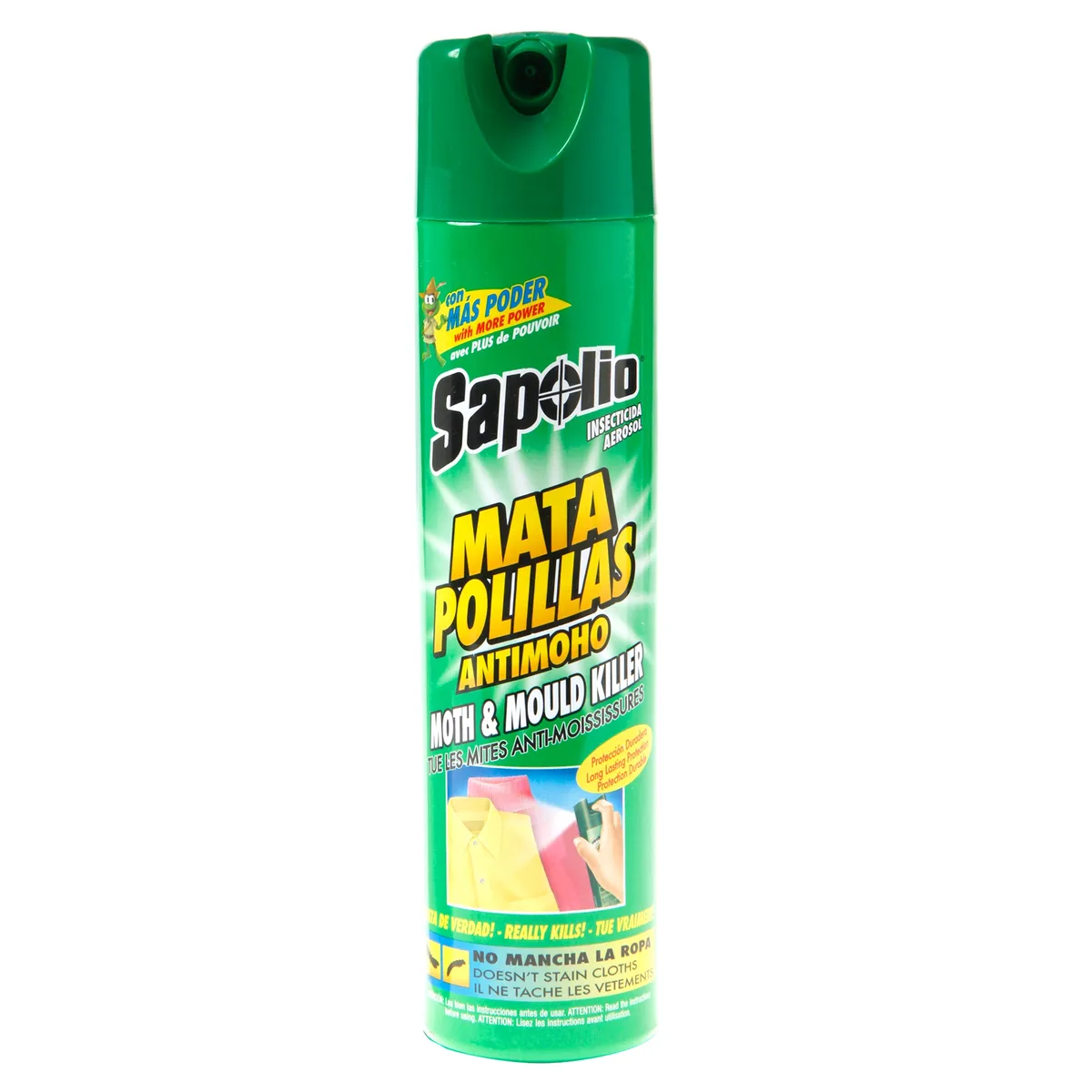 SAPOLIO - Insecticida Mata Polillas en Spray 360 ml Metal