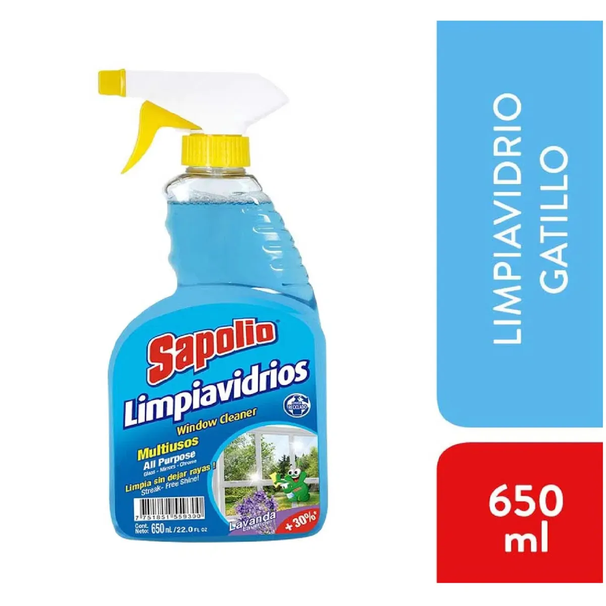 SAPOLIO - Limpiavidrio Con Gatillo Sapolio 650Ml