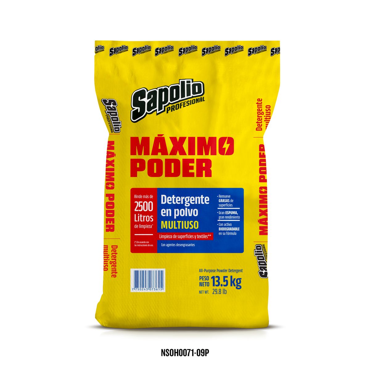 SAPOLIO - Detergente en Polvo Sapolio 13.5Kg