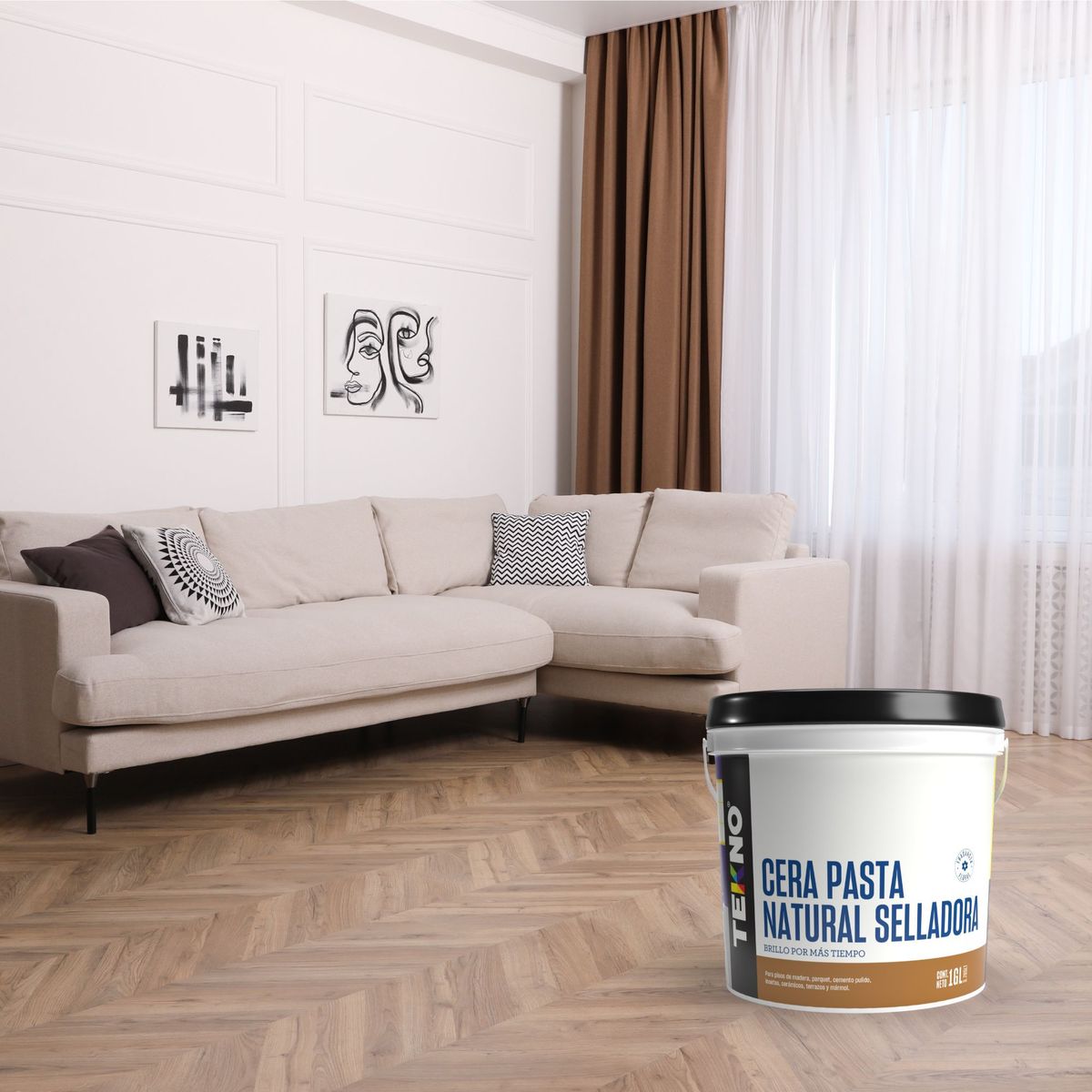 TEKNO - Cera Para Piso Crema Neutro 3.785 L