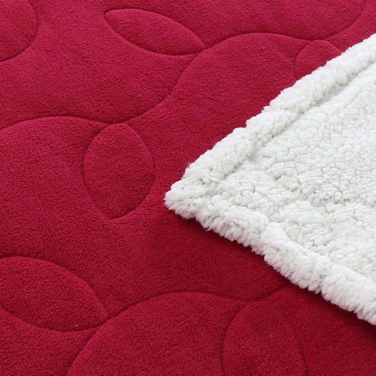 HOMY - Cubrecama Coral Sherpa Rojo 1.5 plazas