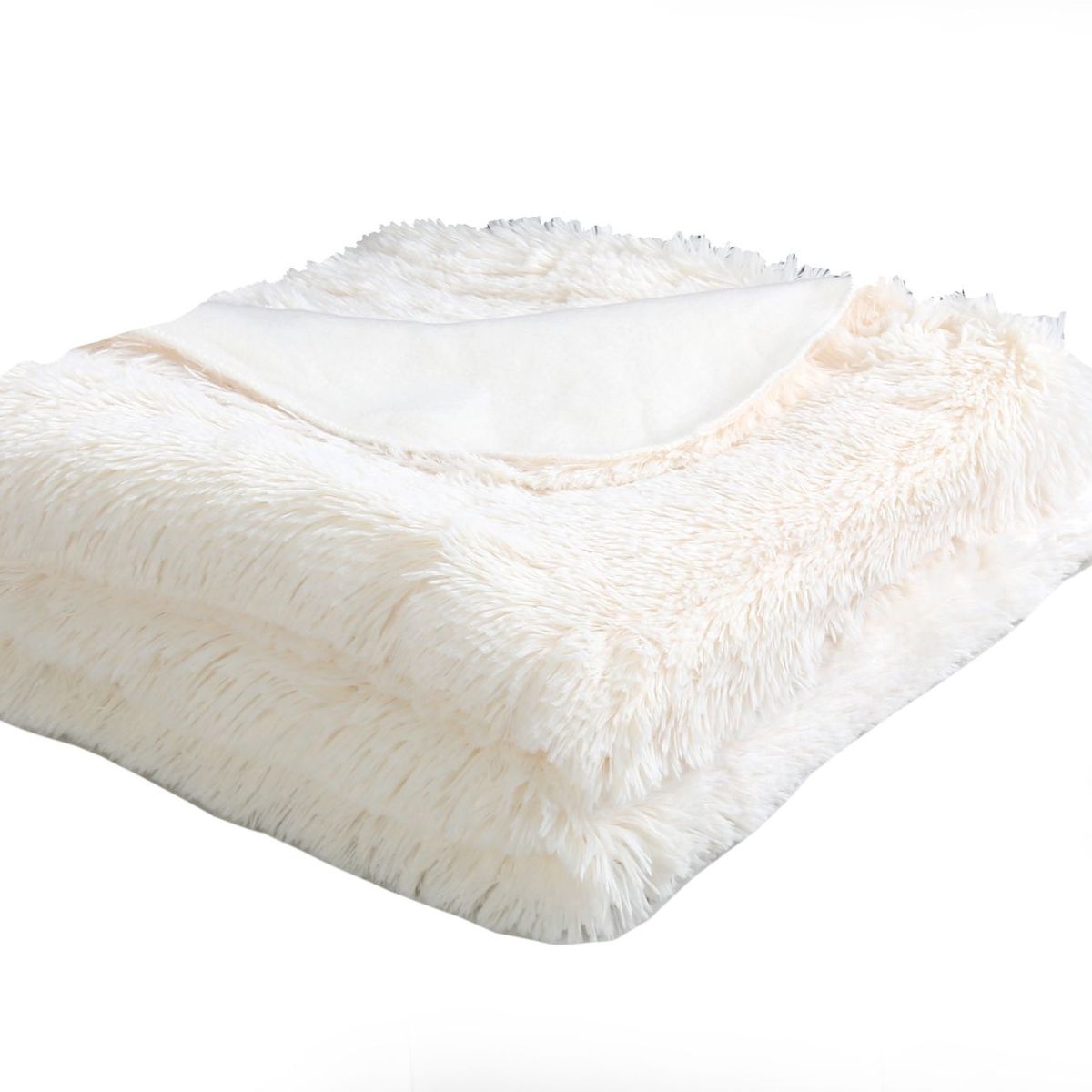 HOMY - Manta Mangnolia Shaggy Blanco 125x150 cm