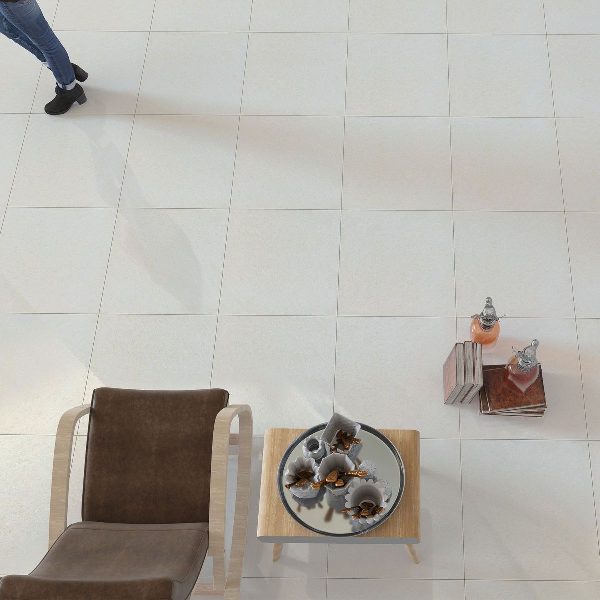 HOLZTEK - Porcelanato Blanco Liso 60x60cm 1.44m2