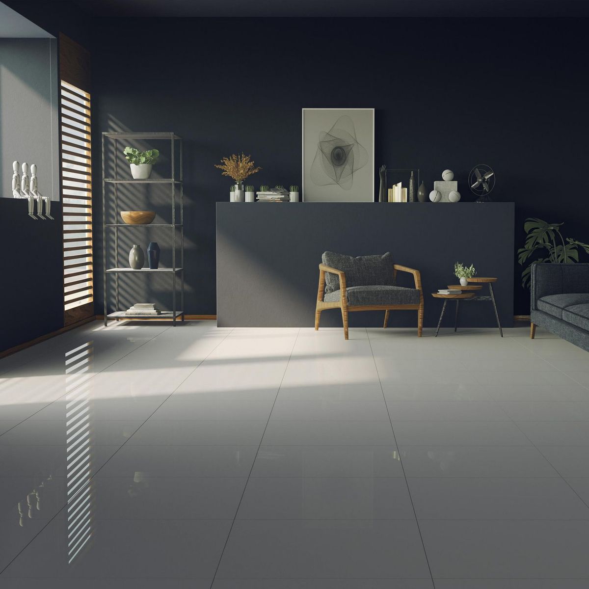 HOLZTEK - Porcelanato Gris Brillante 60x60cm