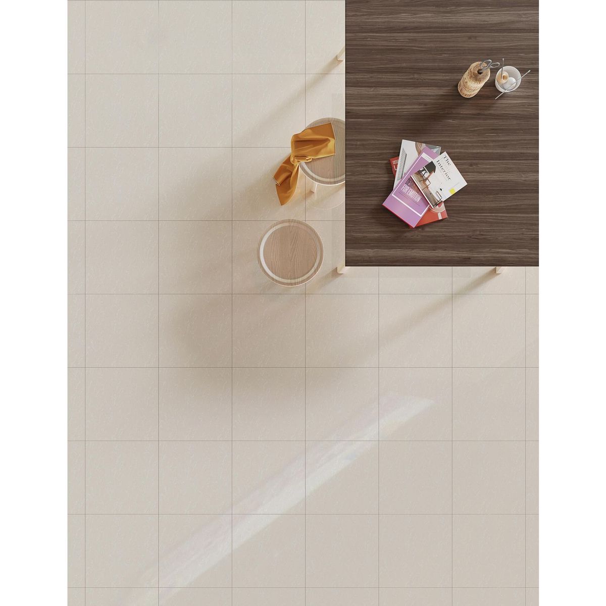 HOLZTEK - Porcelanato Beige Brillante 60x60cm