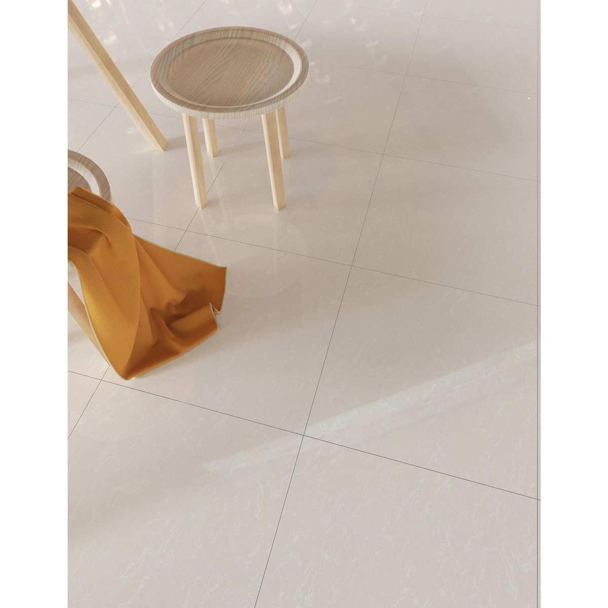 HOLZTEK - Porcelanato Beige Brillante 60x60cm