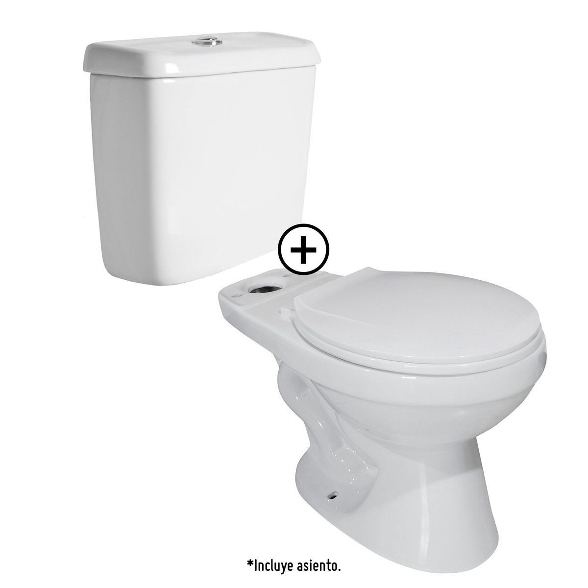 SENSI DACQUA - Taza para inodoro Niza Blanco + Tanque para inodoro Niza Dual Flush Blanco