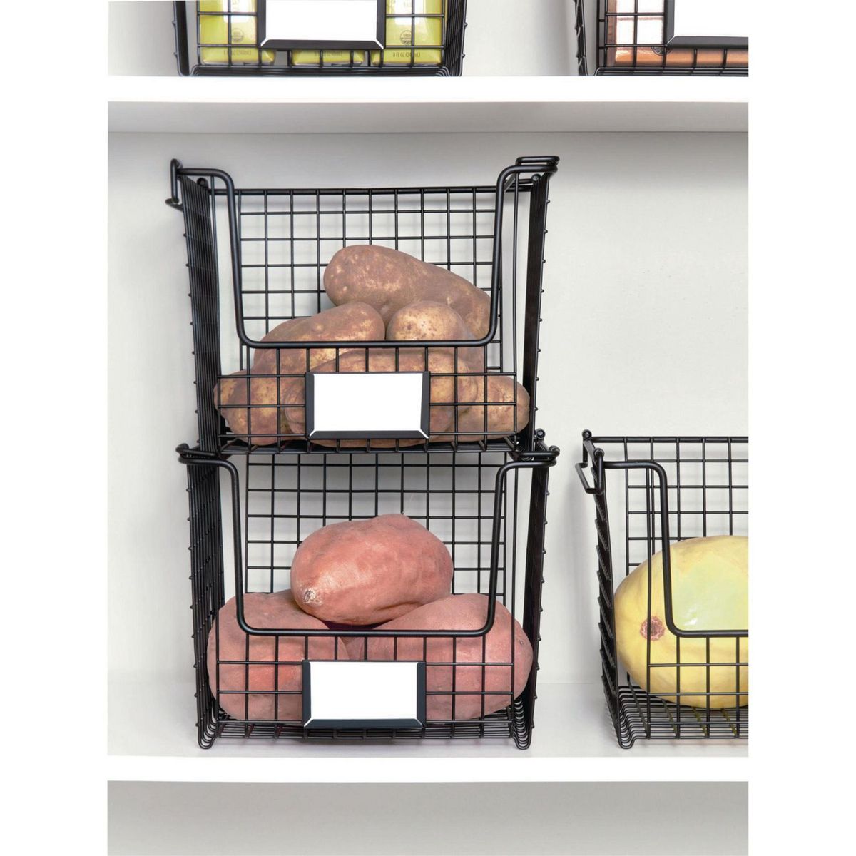 INTERDESIGN - Canasto Organizador de Cocina Multiuso Negro 10x10x7.94cm