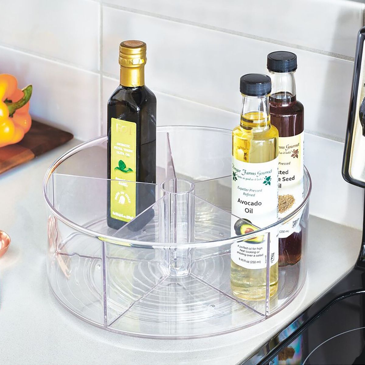 INTERDESIGN - Organizador de Cocina Acrílico Circular con Divisiones