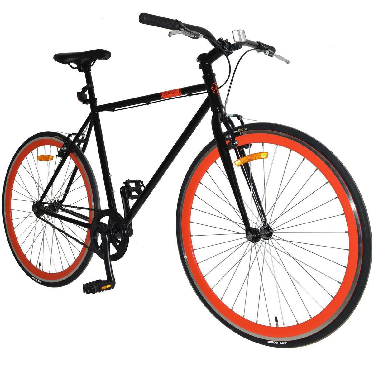 SCOOP - Bicicleta Aro 28 Fixie Negro/Rojo
