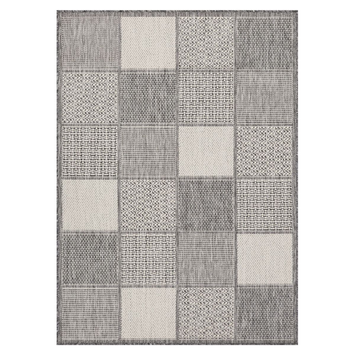JUST HOME COLLECTION - Alfombra Rectangular Gris Express Cuadros 120x170cm