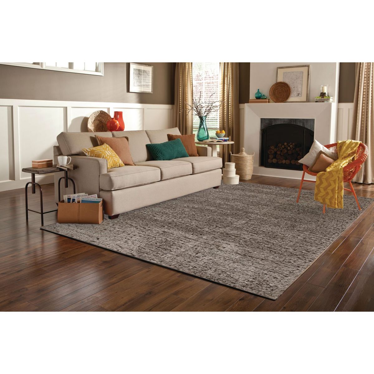 JUST HOME COLLECTION - Alfombra Rectangular Gris Mo Shag 120x170cm