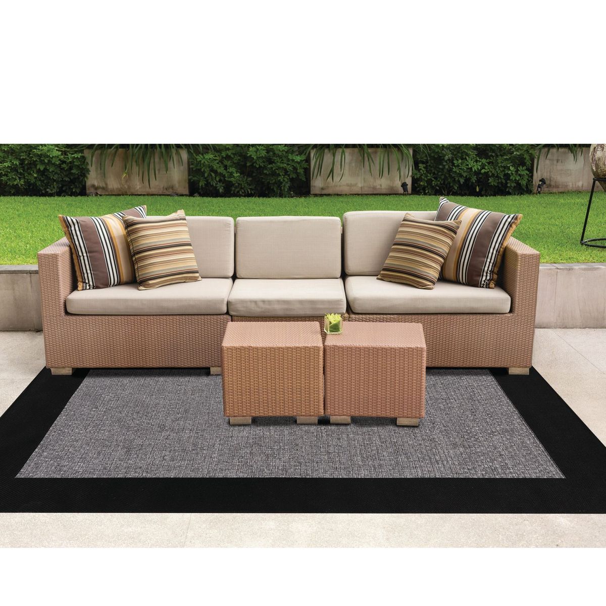 JUST HOME COLLECTION - Alfombra Rectangular Negro Scandic Borde