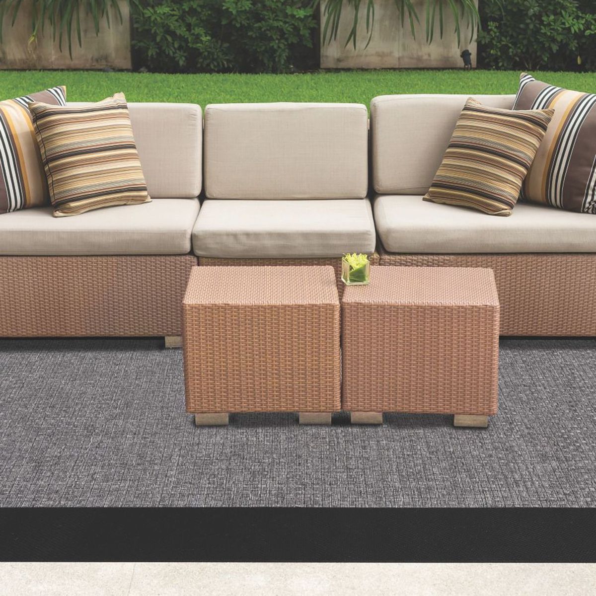 JUST HOME COLLECTION - Alfombra Rectangular Negro Scandic Borde