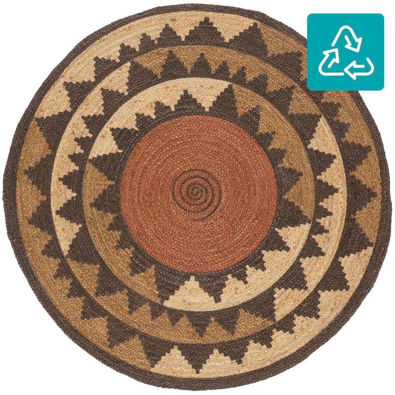JUST HOME COLLECTION - Alfombra Redonda Marron Tonga