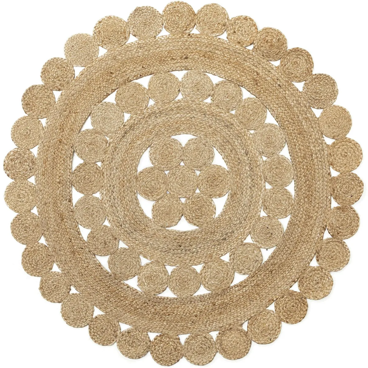 JUST HOME COLLECTION - Alfombra Redonda Natural Dotty