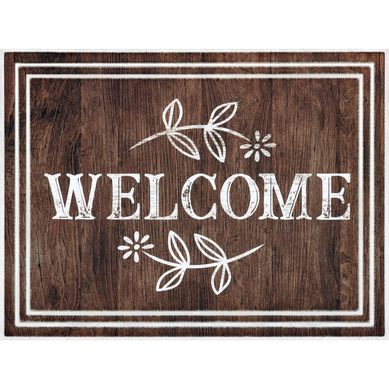 Limpiapis Rectangular Welcome Daisy 45x60cm Marrn