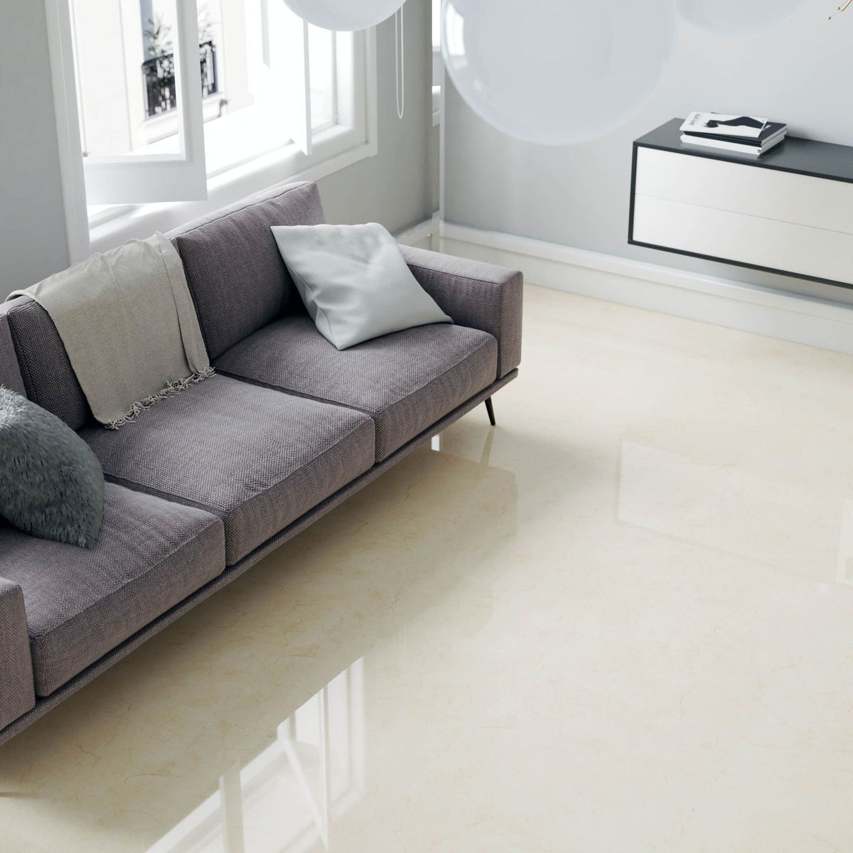 PAMESA - Porcelanato Crema 60x60cm 1.85m2 Marmolado Brillante