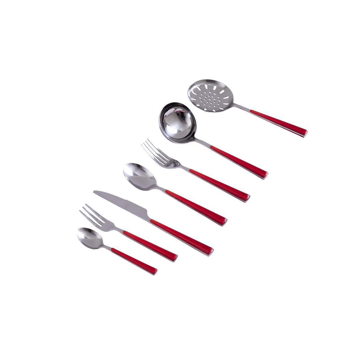 JUST HOME COLLECTION - Set Cubiertos con Rack 32 Piezas Rojo