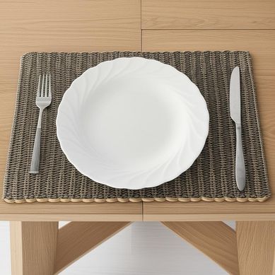 Individual Tejido Mimbre Gris