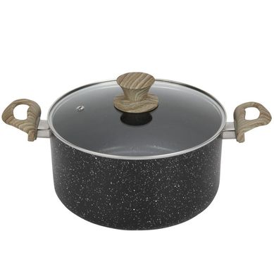 Olla de Aluminio Antiadherente 24 cm Marbel Induccin