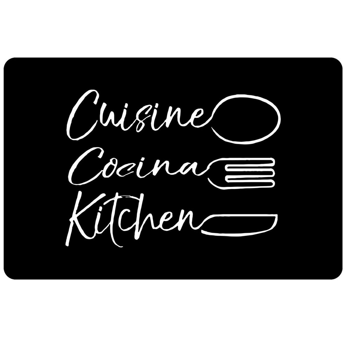 JUST HOME COLLECTION - Individual Rectangular Cocina Negro