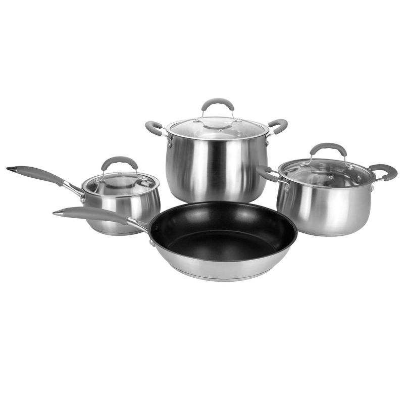 JUST HOME COLLECTION - Juego de Ollas Acero Inoxidable 7 Piezas