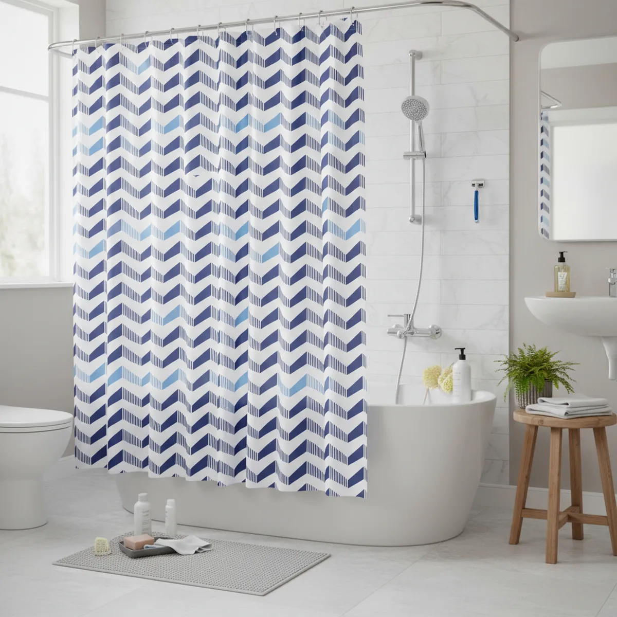 JUST HOME COLLECTION - Cortina de Baño Wave 178x180cm