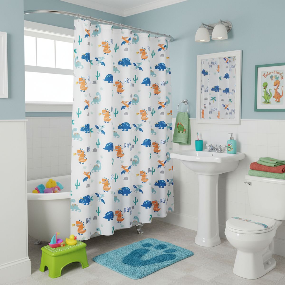 JUST HOME COLLECTION - Cortina de Baño Dinos 178x180cm