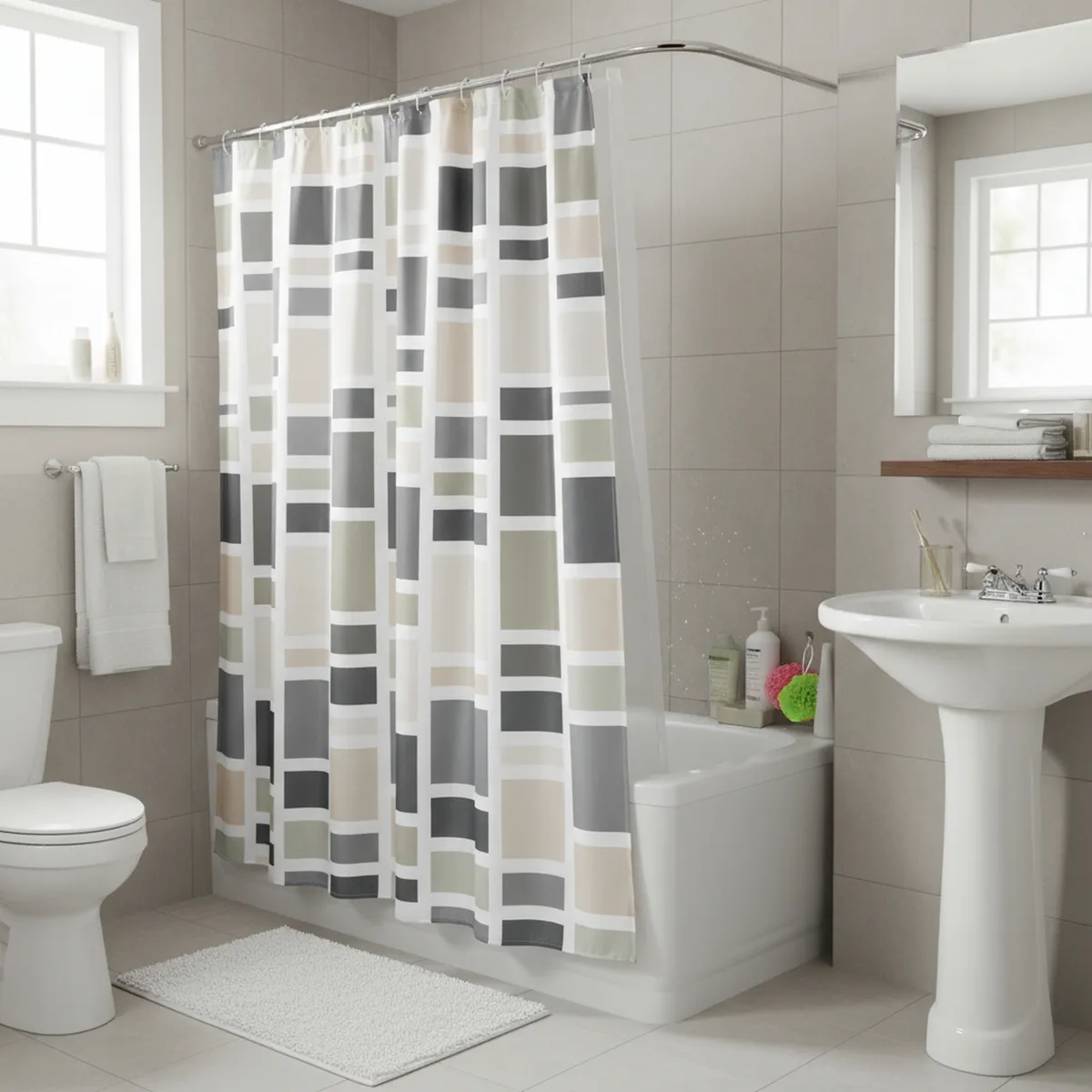 JUST HOME COLLECTION - Cortina de Baño Urban 178x180cm