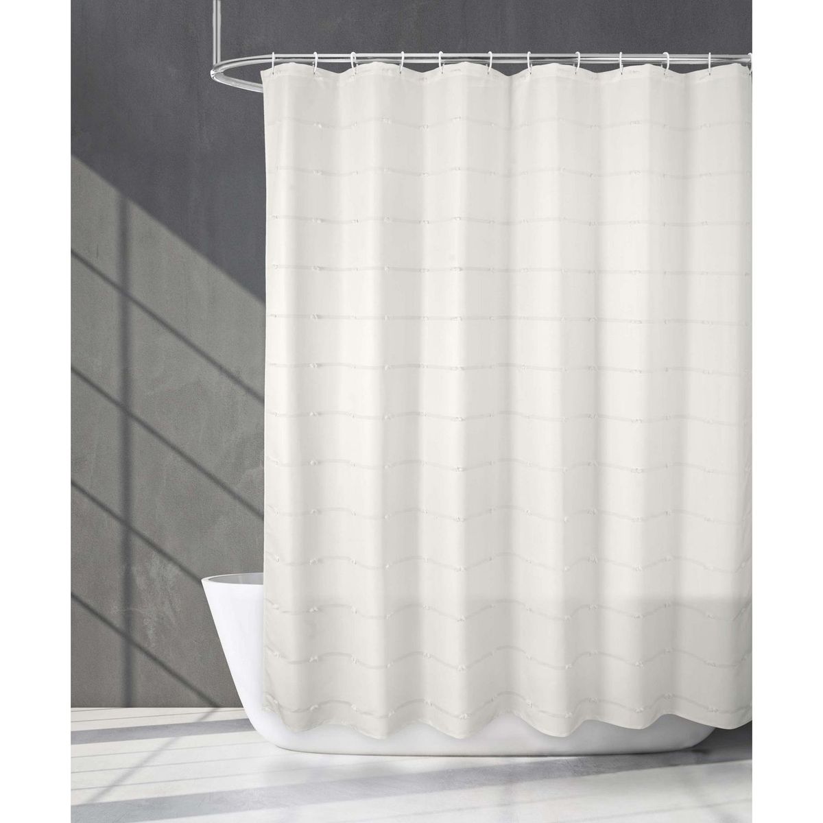 JUST HOME COLLECTION - Cortina de Baño Elegant Blanco 178x180cm