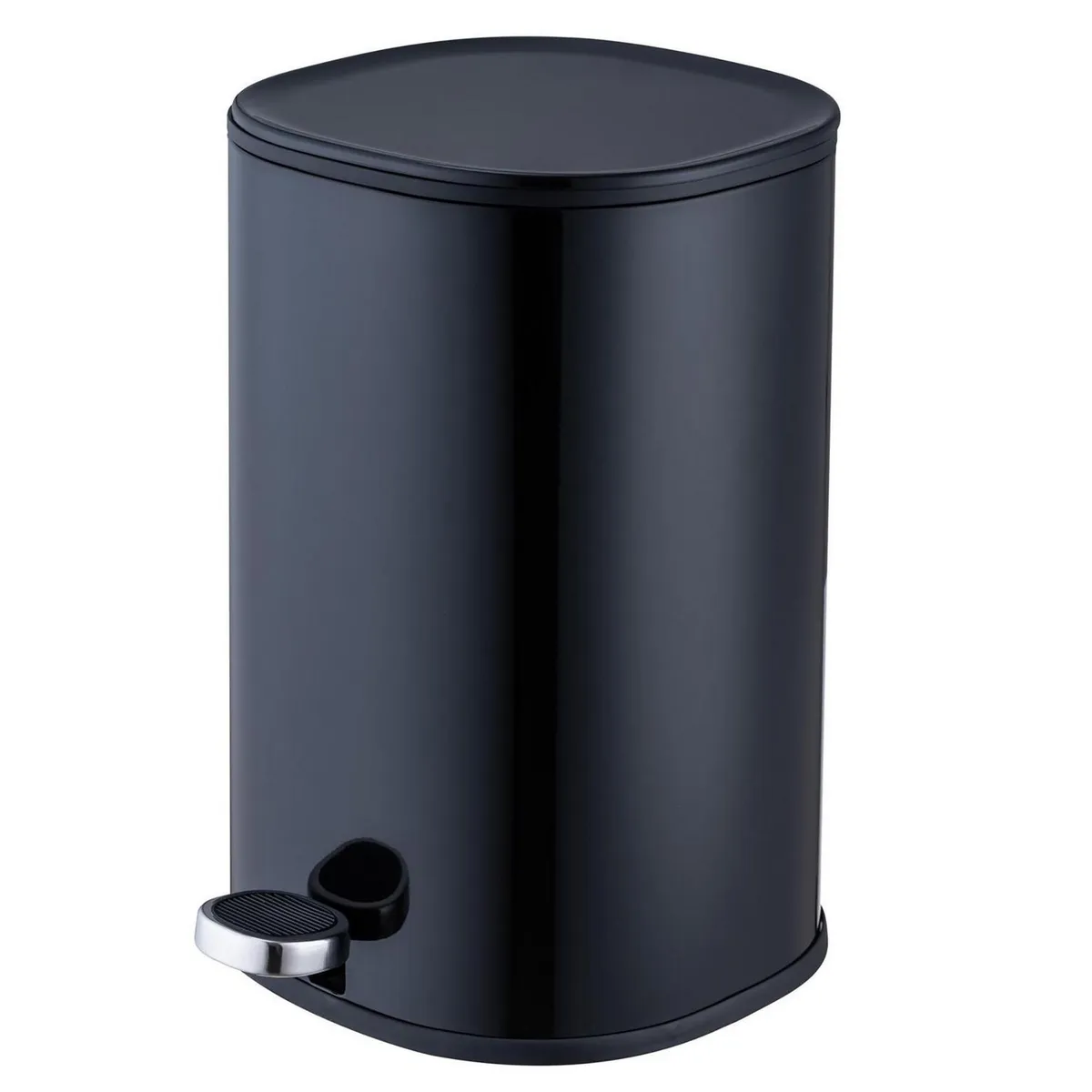 JUST HOME COLLECTION - Papelera Cilíndrica con Pedal Negra 5L