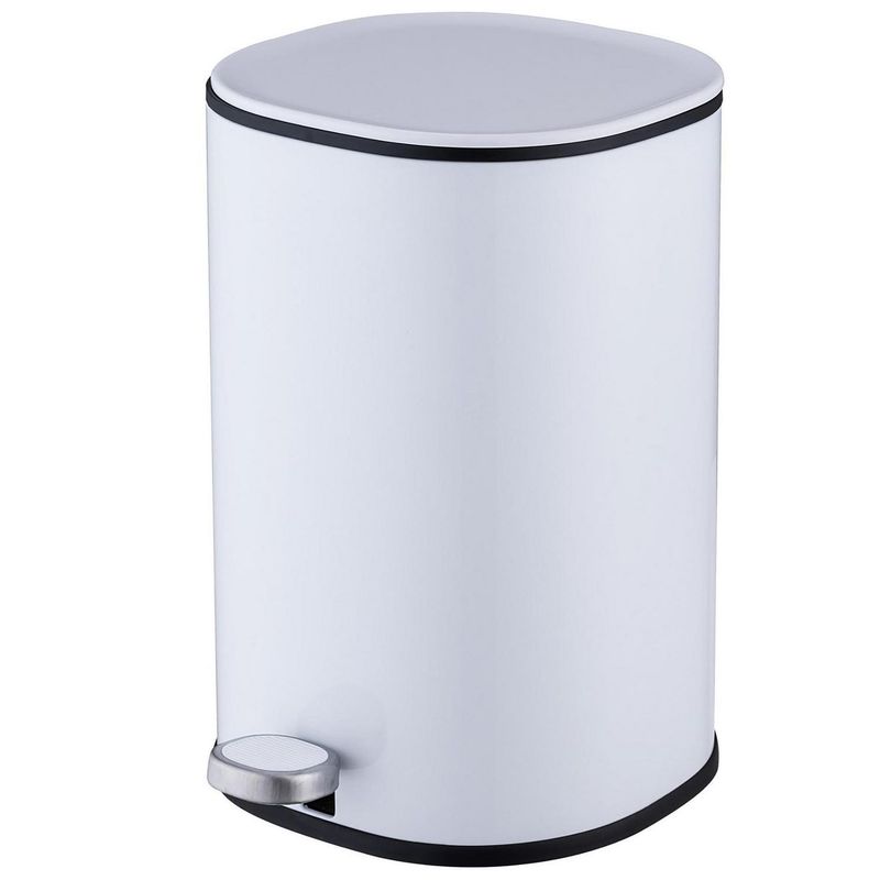JUST HOME COLLECTION - Papelera Cilíndrica con Pedal 5 litros Blanca